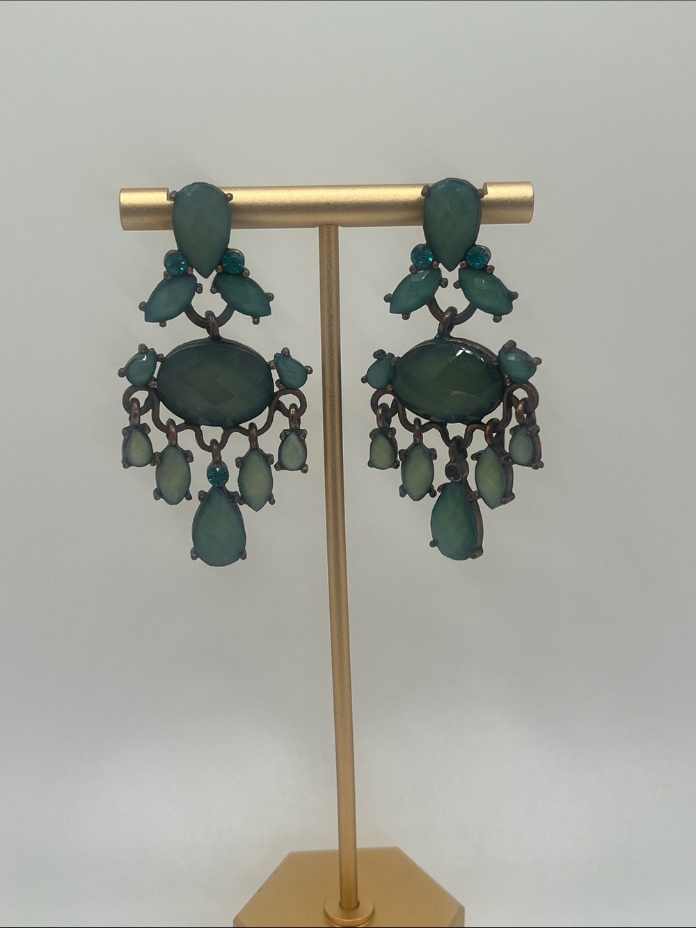 Source Unknown Teal Green Chandelier Earrings